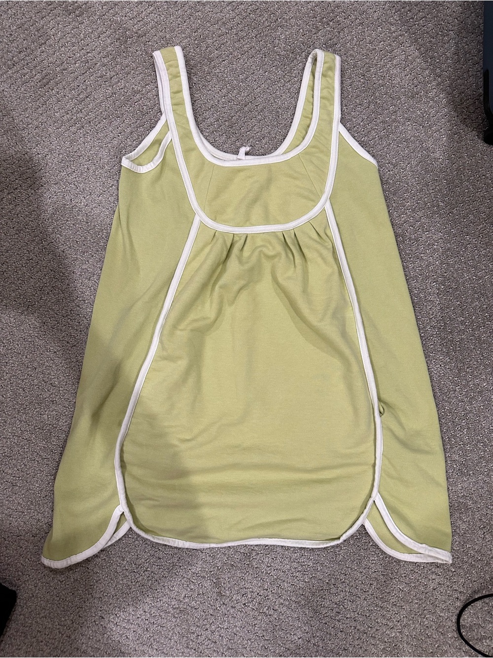 Anthropology light Green Trim Accent Tank Top with Scoop Neck